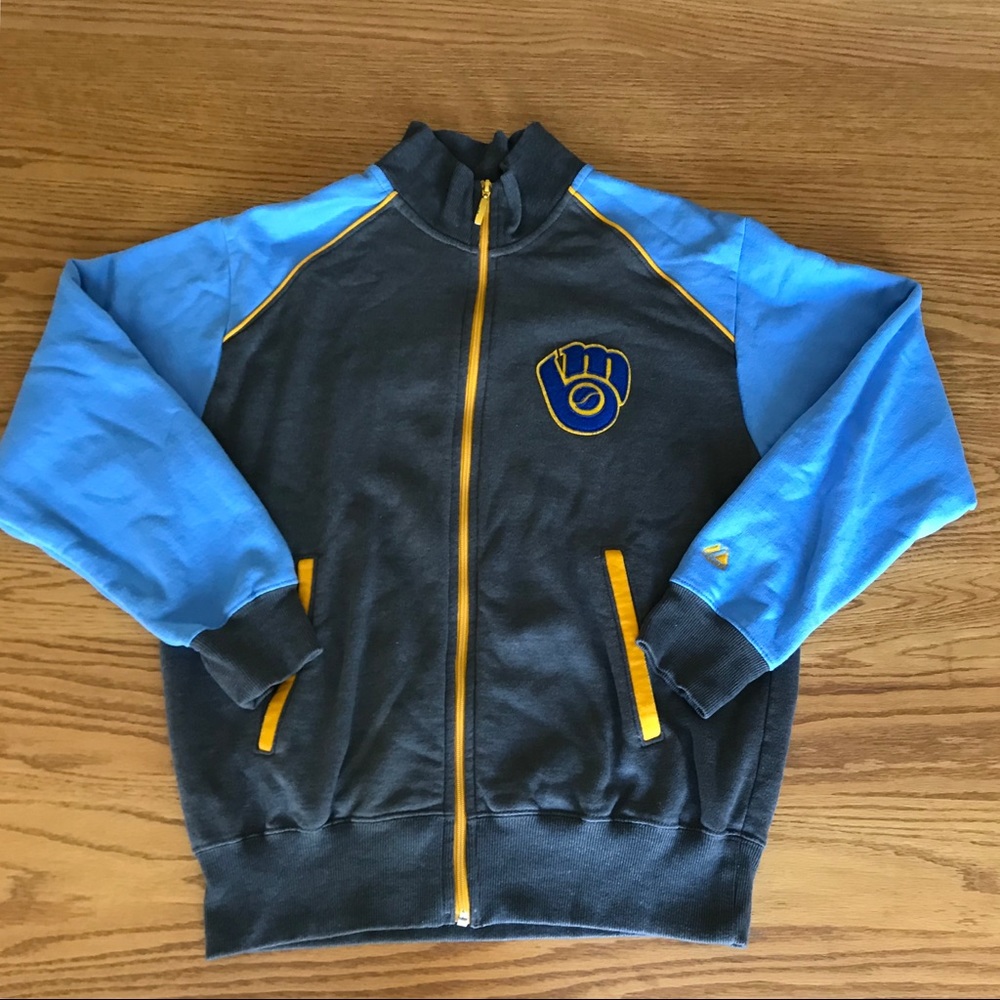 Medium Majestic Brewers zip up sweatshirt